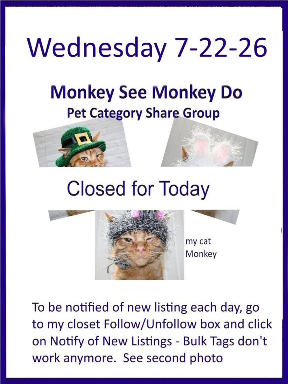 Wednesday 7-22-26 Dog Cat Small Animal Pet Share Discussion Group